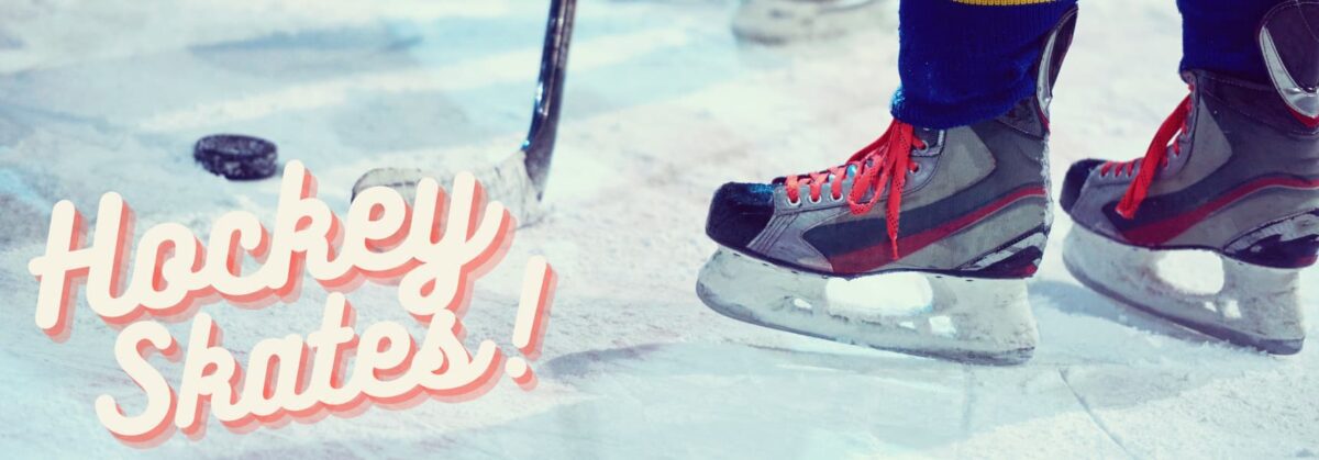 Ice Hockey skates with Hockey stick.