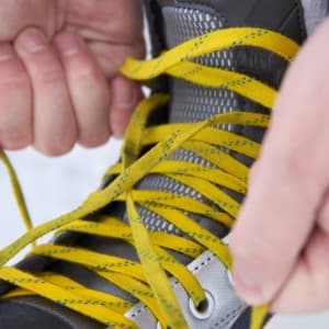 Picture of tying ice skates