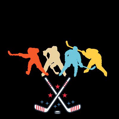 drawing of four hockey players and crossed ice hockey sticks.  Text states Gear Guru Dad