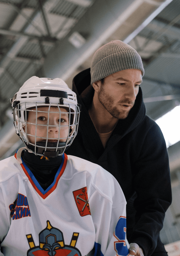 Hockey Player and Parent